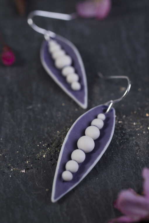 Small Pea Pod Earrings - Image 4