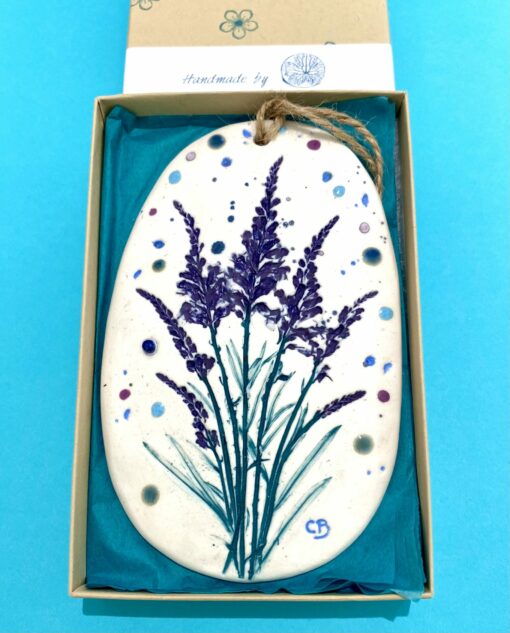 Toadflax Porcelain Plaque with Hessian String